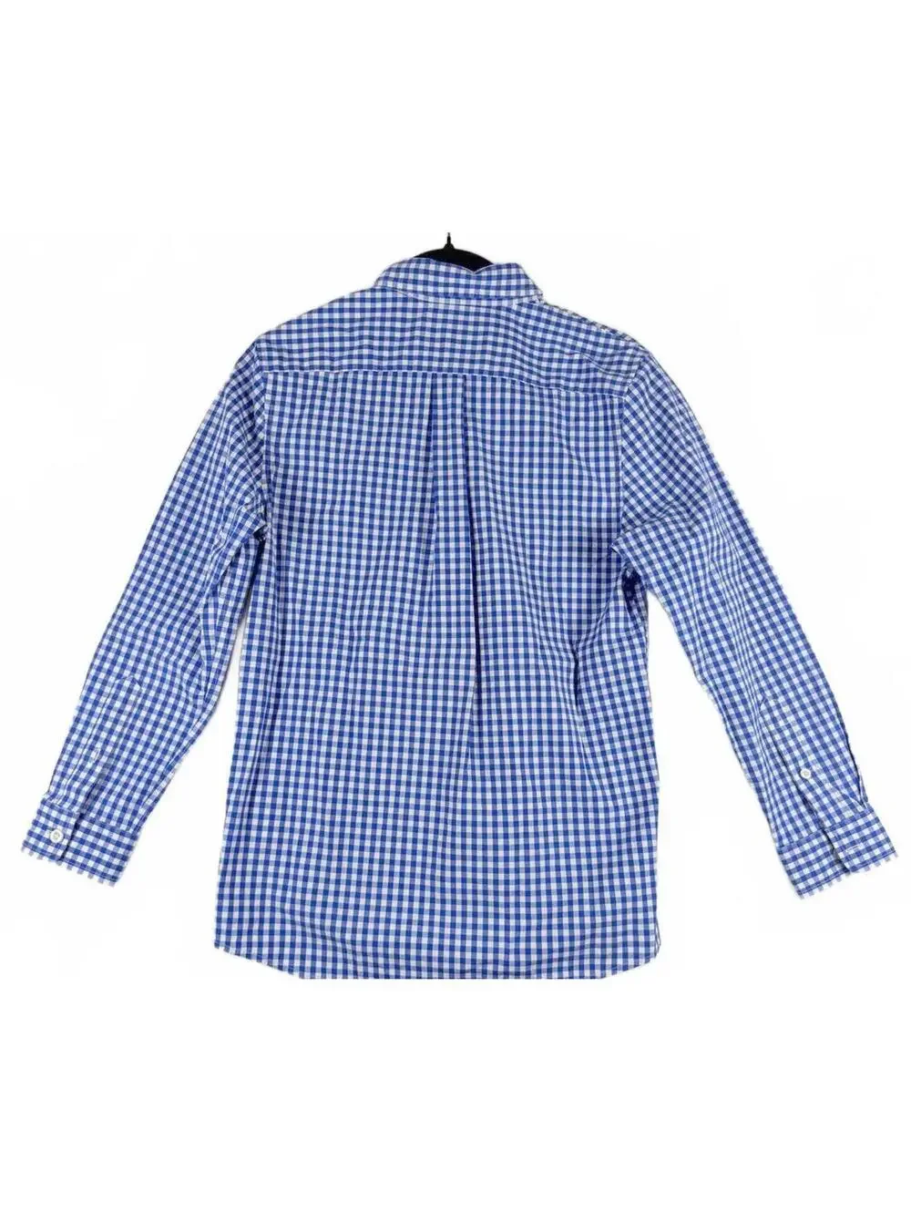 Vineyard Vines Boys Whale Shirt Blue Gingham Button Down Long Sleeve Med (12-14)